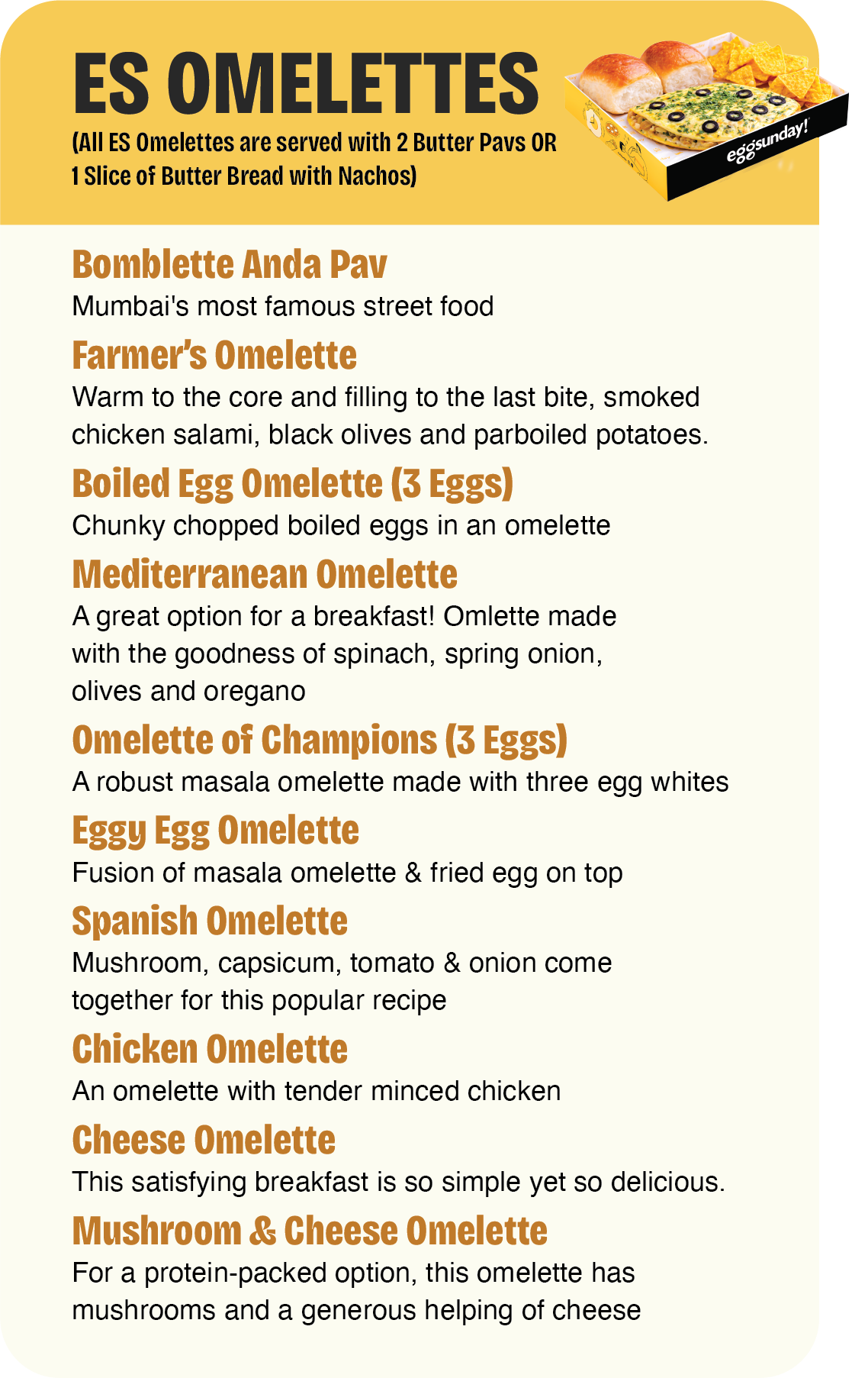 Eggsunday Menu 3